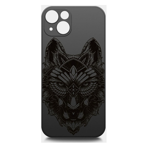 фото Чехол borasco artworks, для apple iphone 13 mini, черный/рисунок (51010)