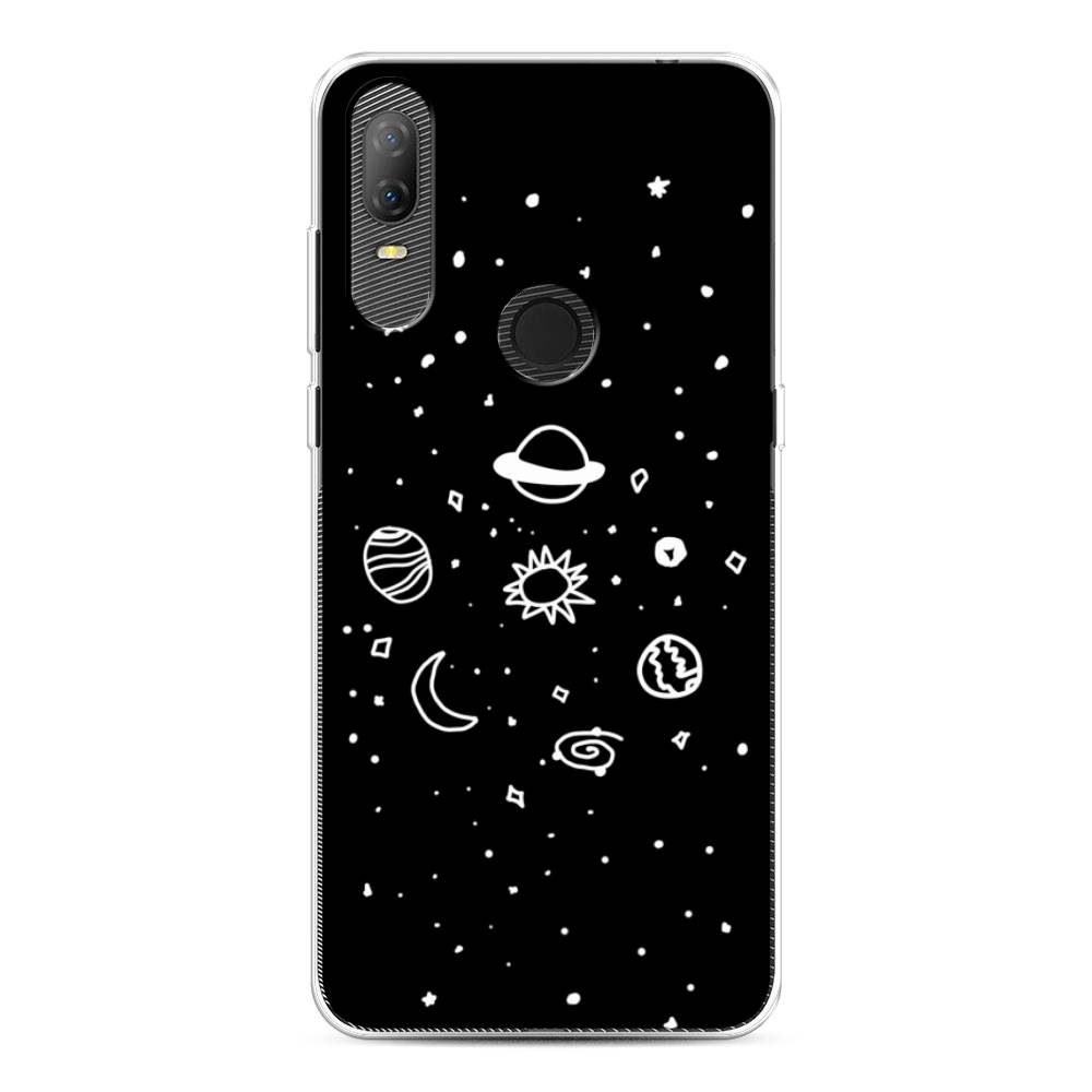 

Чехол на Alcatel 1V (2020) 5007U "Дудл солнечной системы", Бежевый;серый, 170950-2