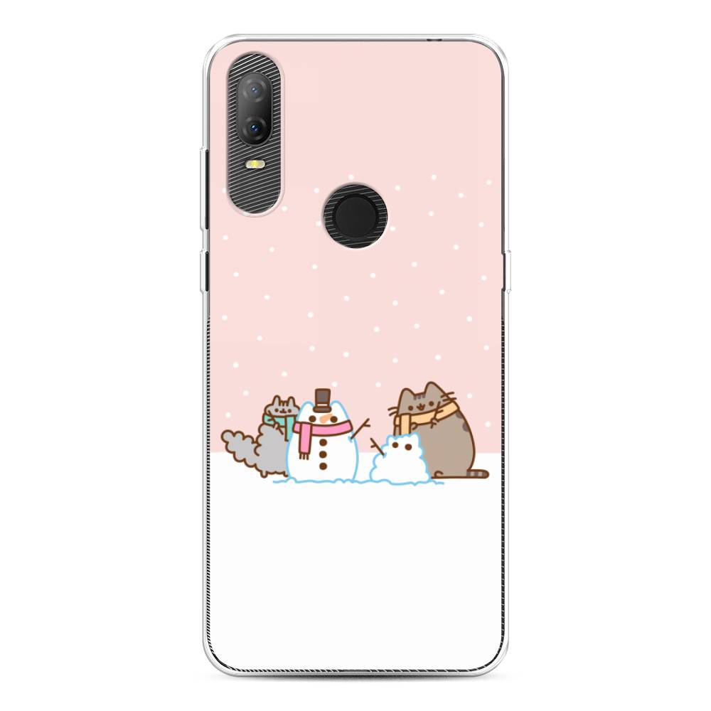 

Чехол на Alcatel 1V (2020) 5007U "Котики в снегу", Розовый;белый;серый, 170950-5