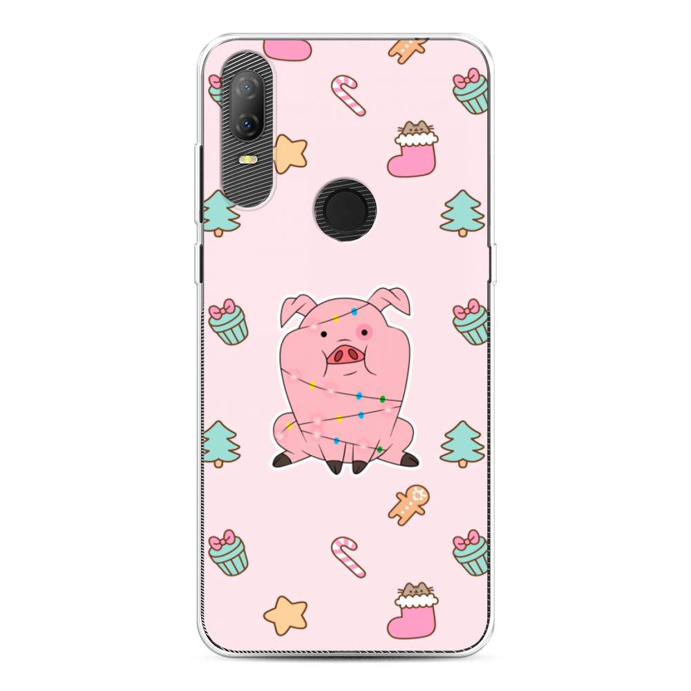 

Чехол на Alcatel 1V (2020) 5007U "Розовая свинка", Розовый;зеленый, 170950-5