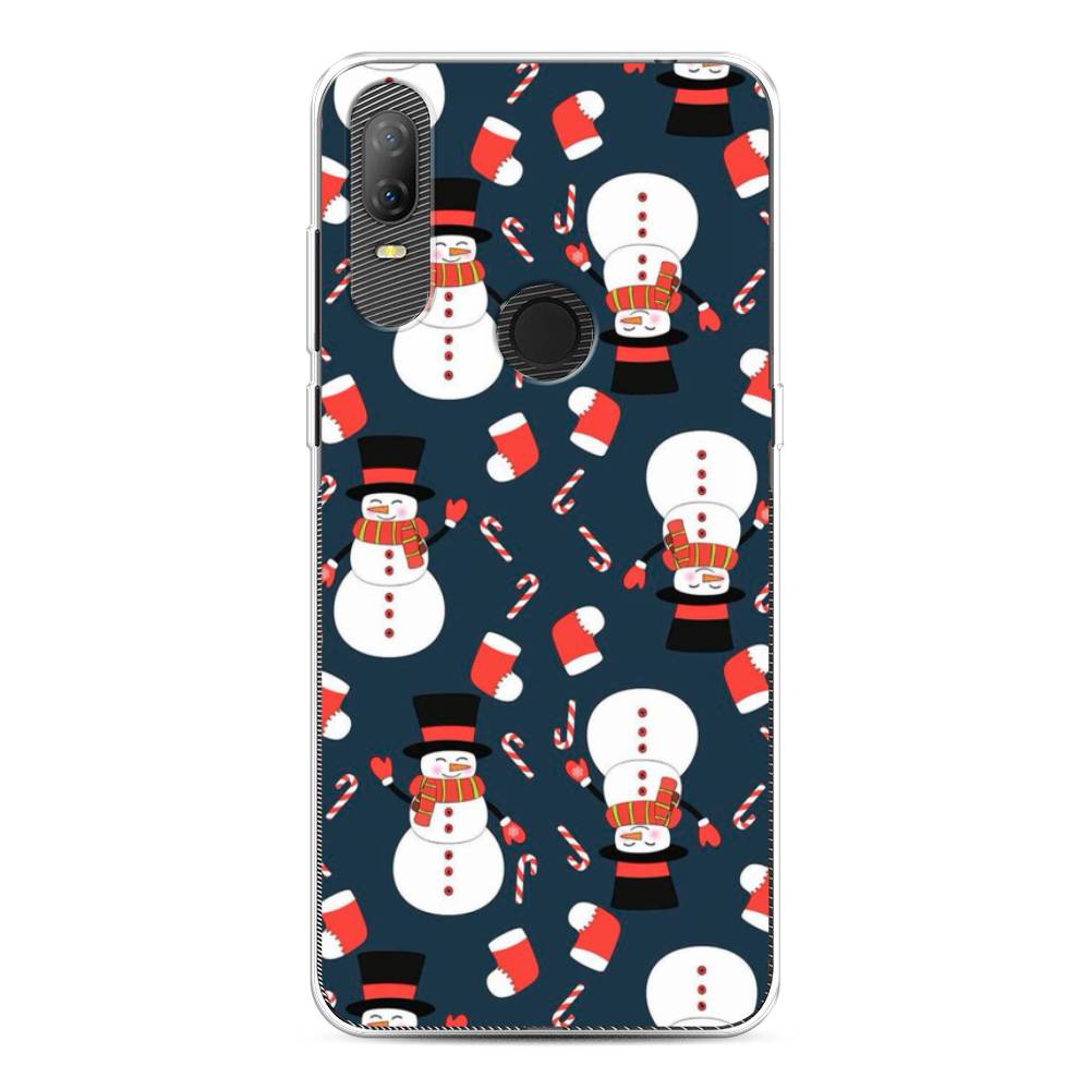 

Чехол на Alcatel 1V (2020) 5007U "Синие снеговики", Синий;белый;красный, 170950-5