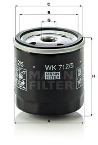 

Фильтр топливный MANN-FILTER WK712/5, WK 712/5