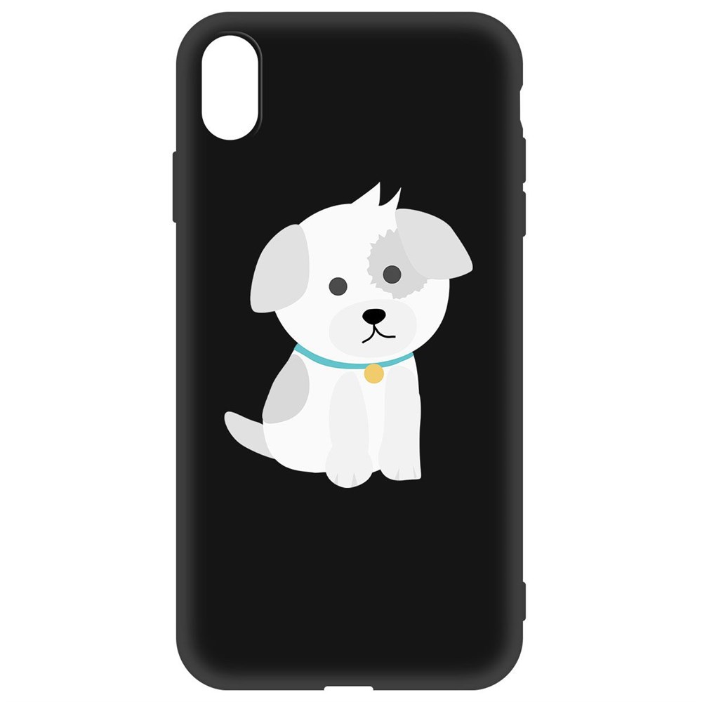 

Чехол-накладка Krutoff Soft Case Белый щенок для iPhone Xs Max черный