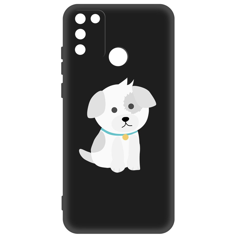 

Чехол-накладка Krutoff Soft Case Белый щенок для Honor 9A черный