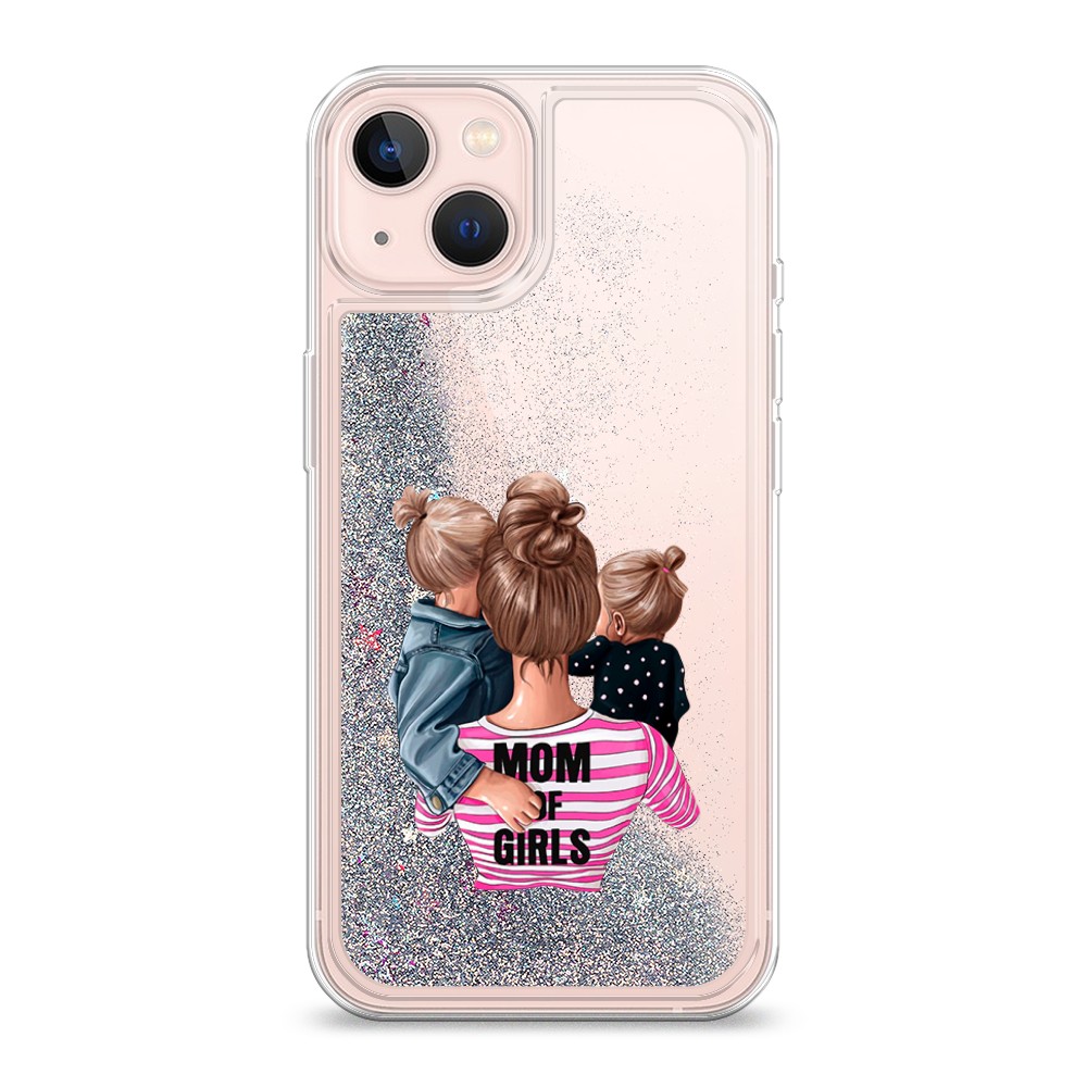 

Жидкий чехол с блестками "Mom of Girls" на Apple iPhone 13, 14291-1