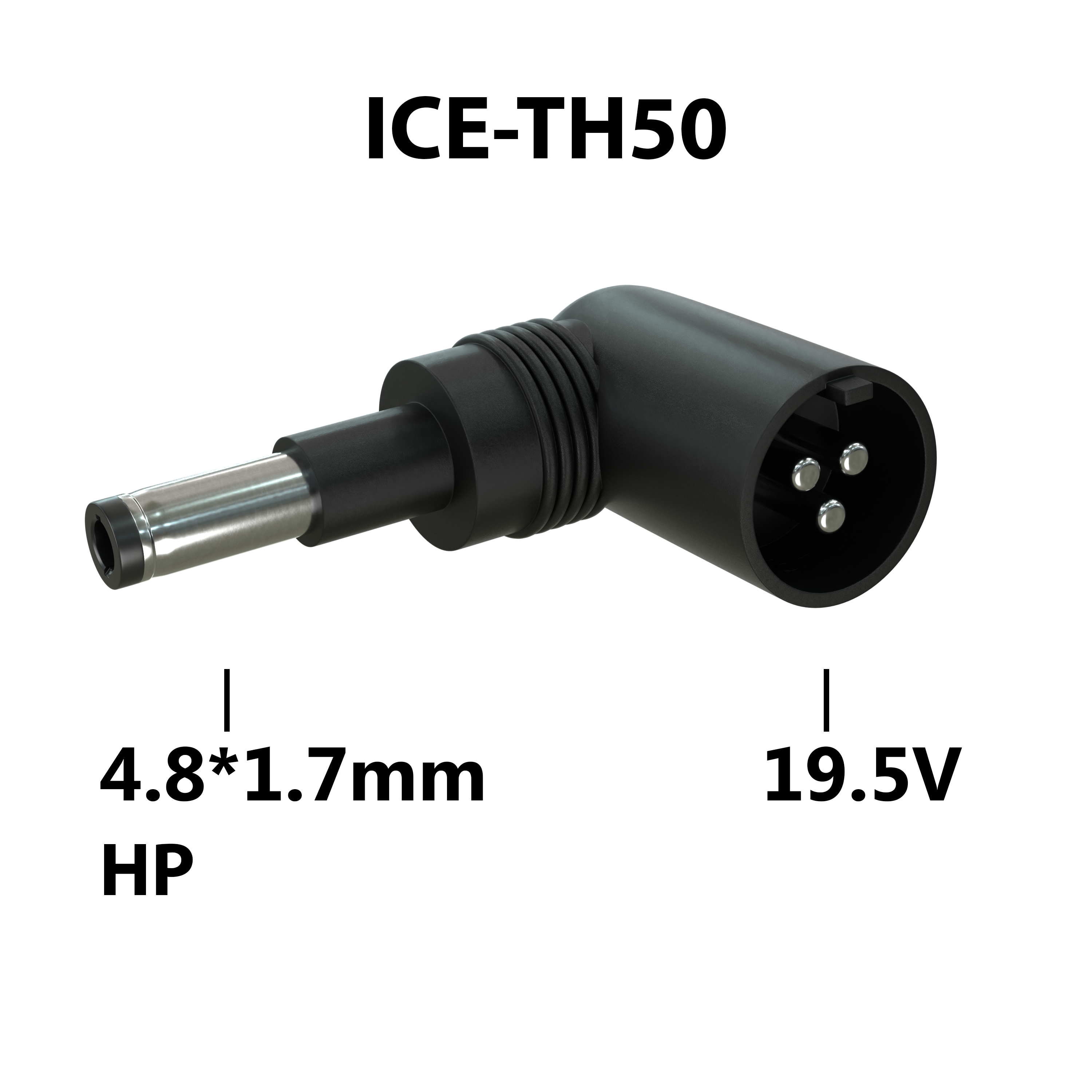 

Коннектор питания для ноутбуков HP, 3 pin 19,5V, угловой ICE-TH50, Черный, ICE-TH50