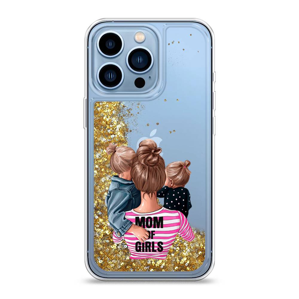 

Жидкий чехол с блестками "Mom of Girls" на Apple iPhone 13 Pro, 14390-1