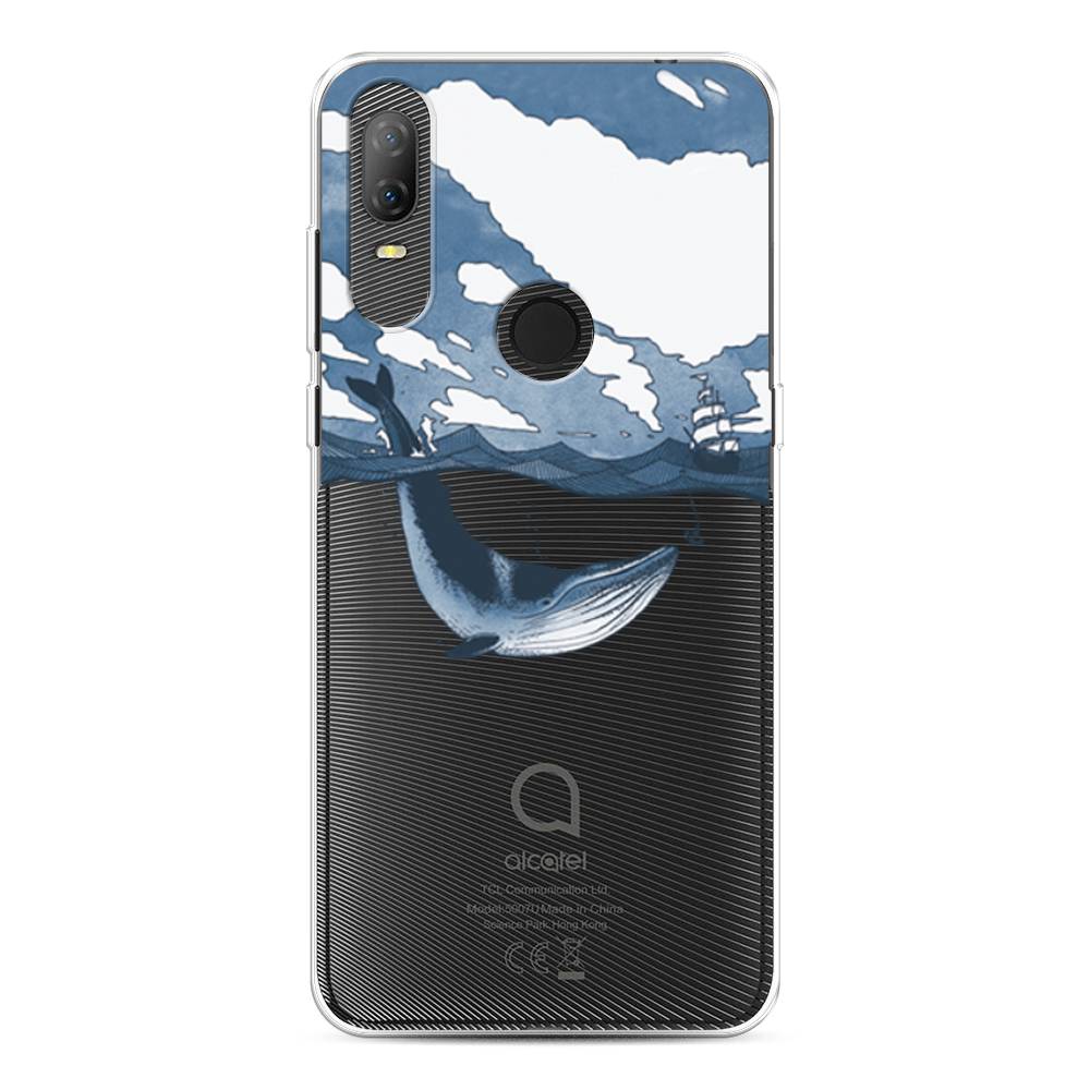 

Чехол на Alcatel 1V (2020) 5007U "Большой кит", Синий, 170950-1