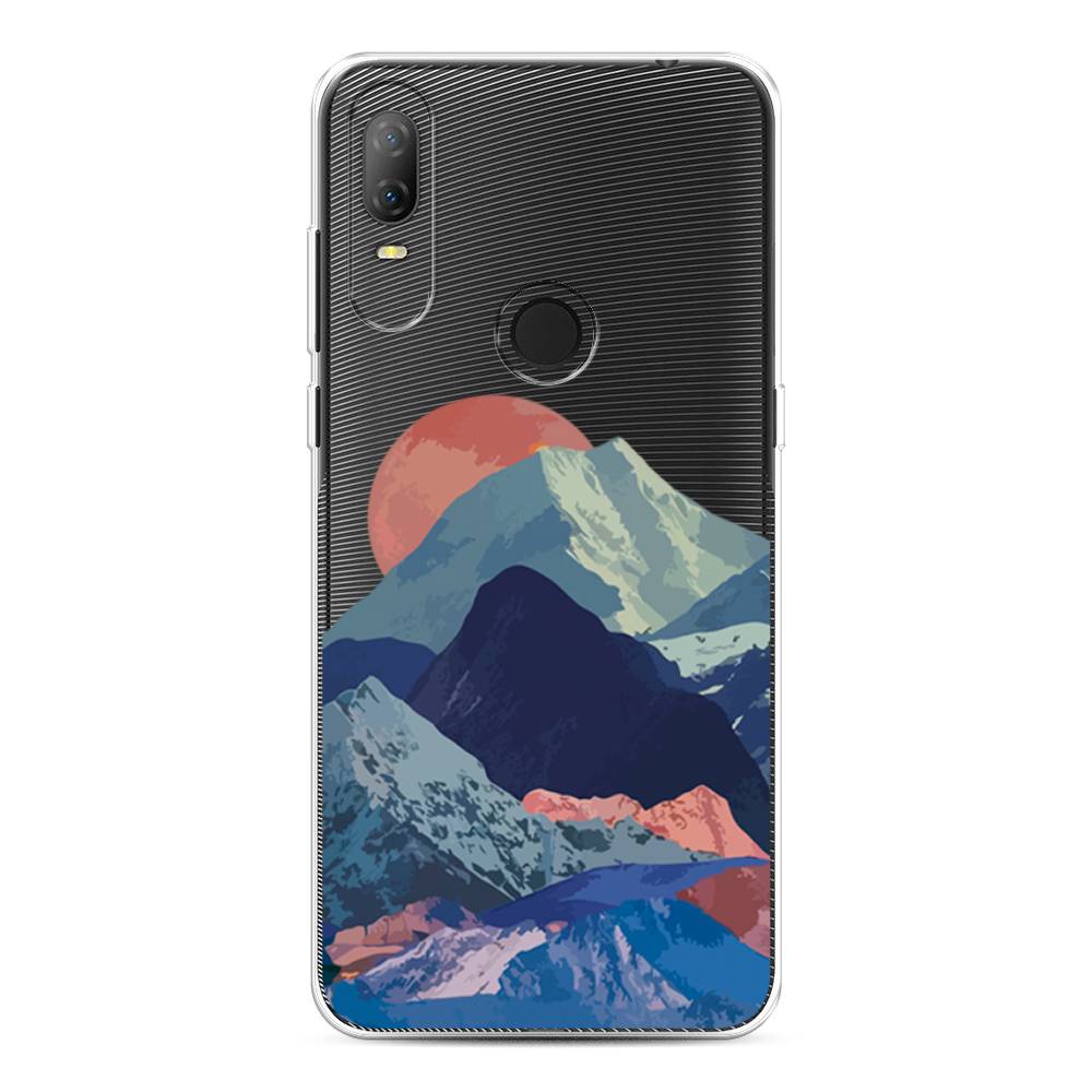 

Чехол на Alcatel 1V (2020) 5007U "Закат в снежных горах", Красный;серый;голубой, 170950-2