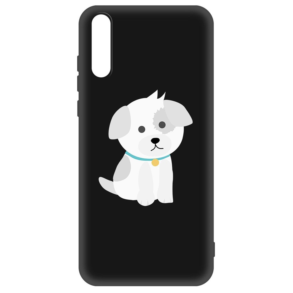 

Чехол-накладка Krutoff Soft Case Белый щенок для Huawei Y8p/ Honor 30i черный