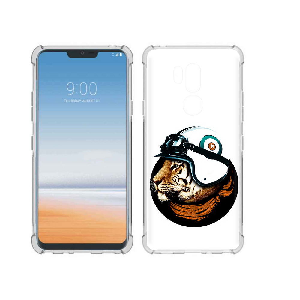 

Чехол MyPads Tocco для LG G7 ThinQ Тигр в шлеме, Прозрачный, Tocco