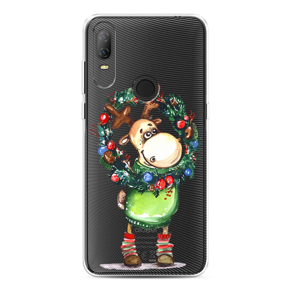 

Чехол на Alcatel 1V (2020) 5007U "Олень с новогодним венком", 170950-4