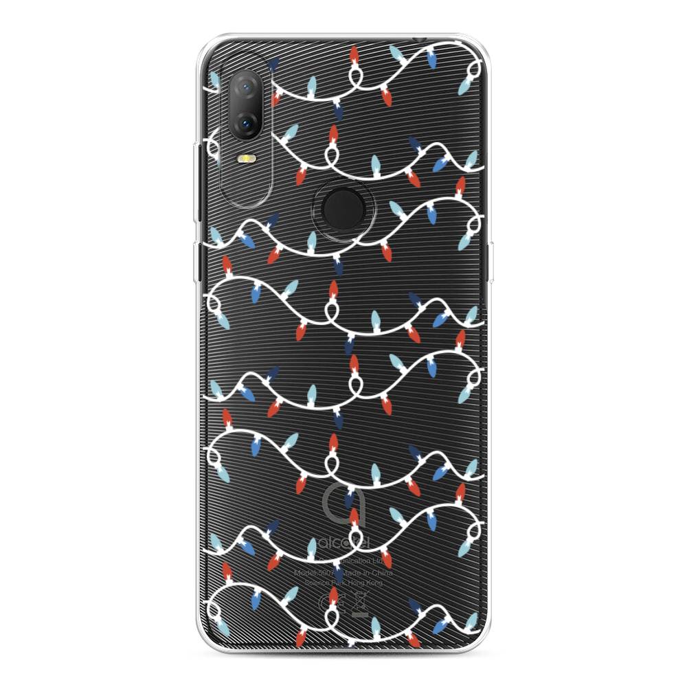 

Чехол на Alcatel 1V (2020) 5007U "Разноцветная гирлянда", Белый;красный;синий, 170950-5
