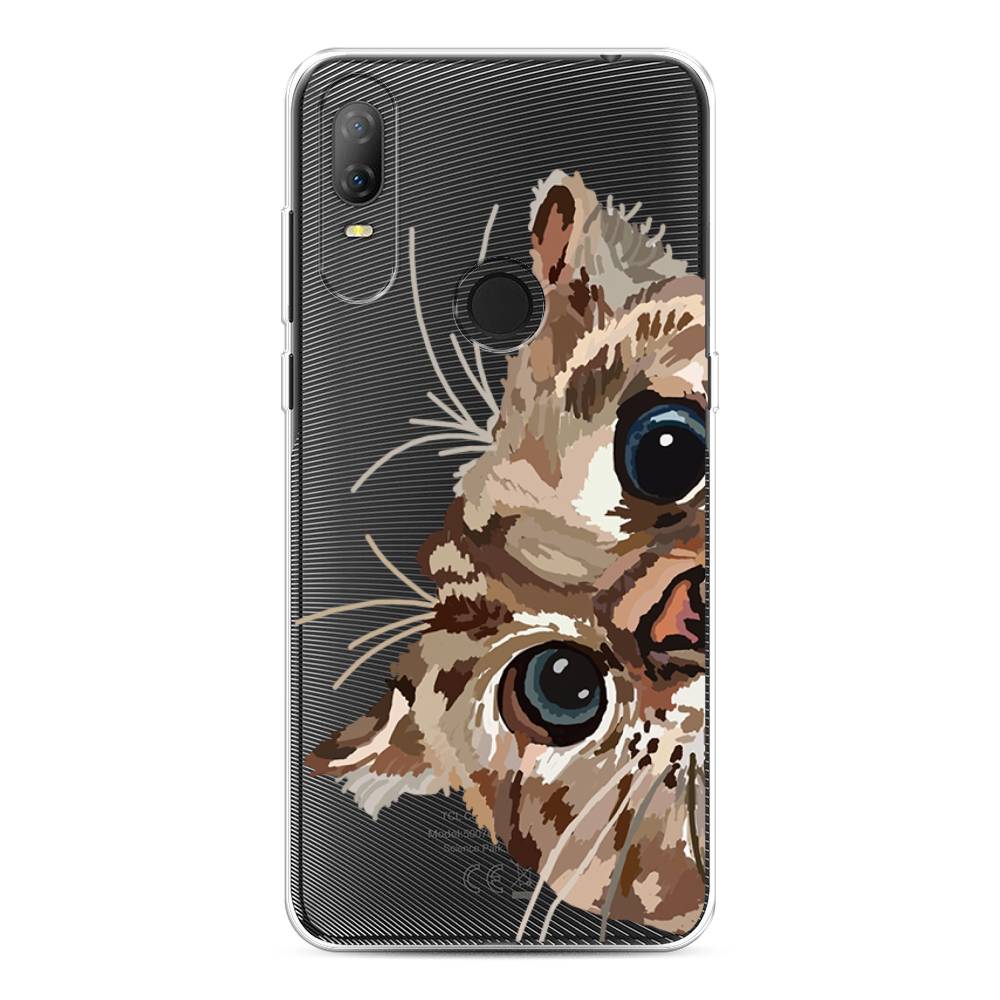 

Чехол на Alcatel 1V (2020) 5007U "Любопытный кот", Коричневый;синий;черный, 170950-1