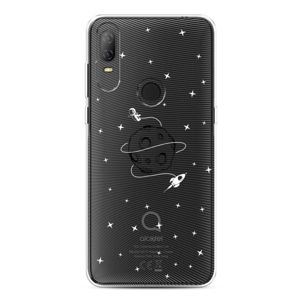 

Чехол на Alcatel 1V (2020) 5007U "Полет вокруг луны", Белый;серый;черный, 170950-2