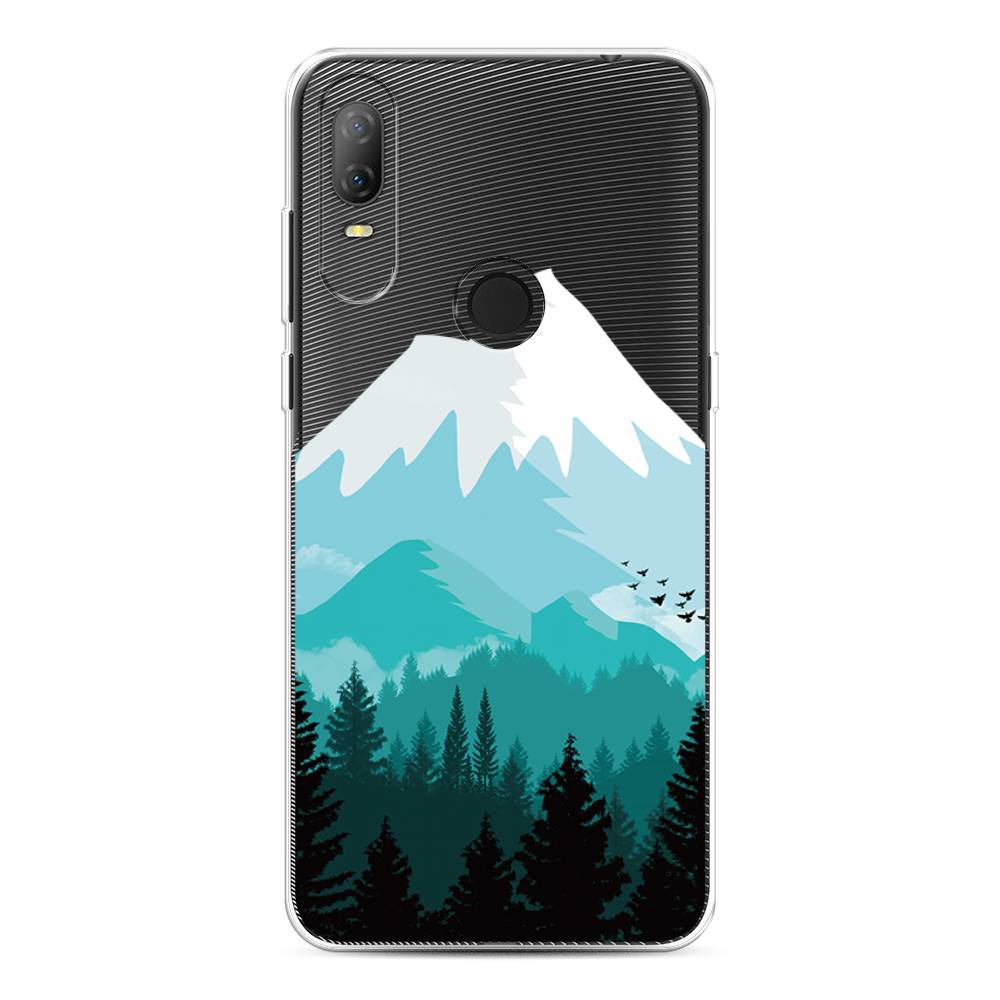 

Чехол на Alcatel 1V (2020) 5007U "Синяя снежная гора", Белый;голубой, 170950-2