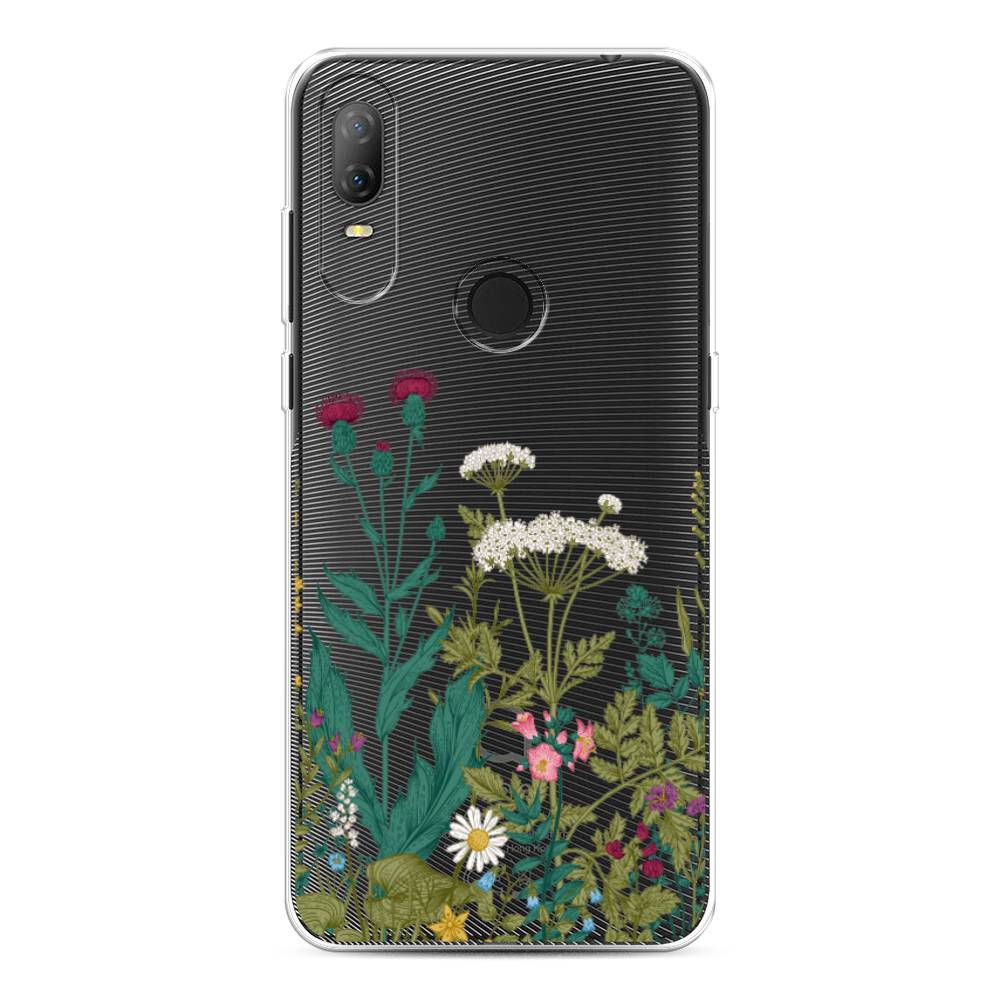 

Чехол на Alcatel 1V (2020) 5007U "Дикие полевые цветы", Зеленый;розовый;белый, 170950-2