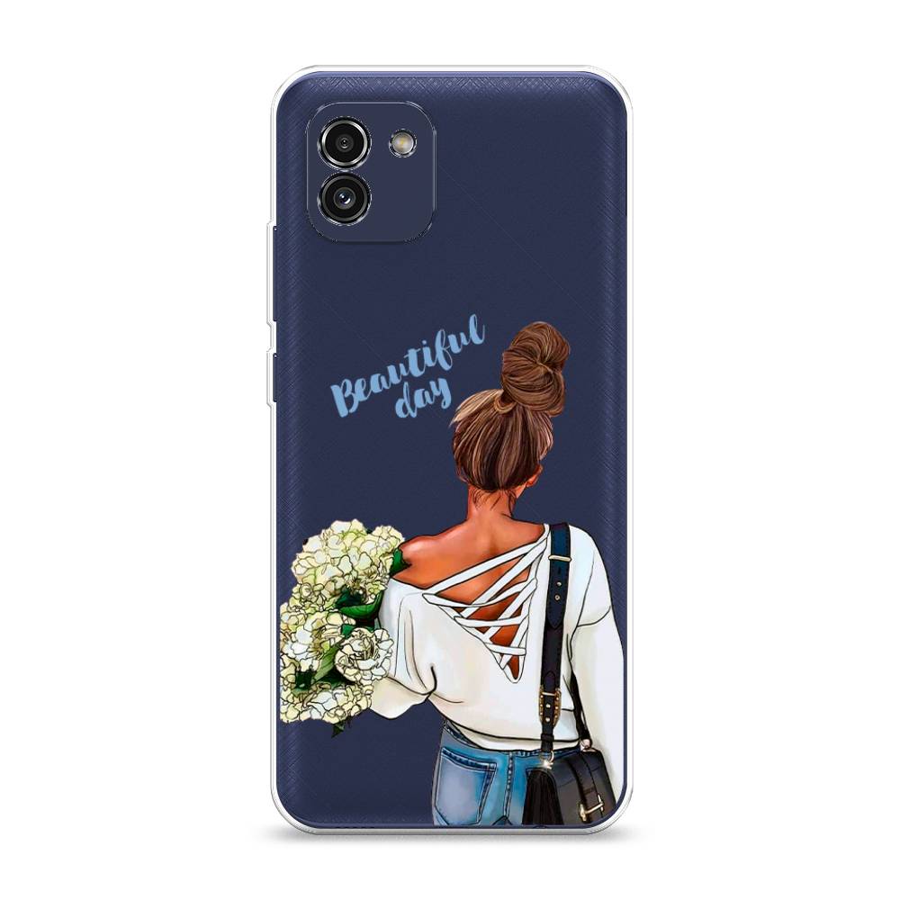 

Чехол Awog на Samsung Galaxy A03 / Самсунг A03 "Beautiful day vector", Коричневый;белый;зеленый, 2104950-6