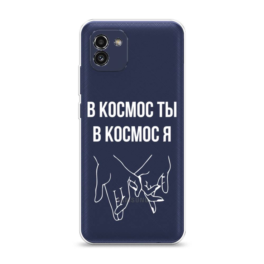

Чехол Awog на Samsung Galaxy A03 / Самсунг A03 "В космос ты В космос я", Прозрачный;белый;серый, 2104950-6