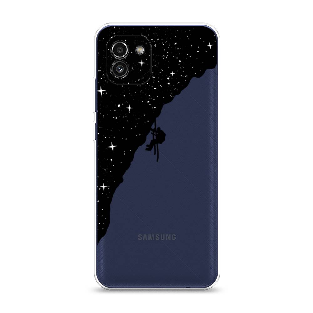 

Чехол Awog на Samsung Galaxy A03 / Самсунг A03 "Скалолаз в космосе", Черный;белый;бежевый, 2104950-4