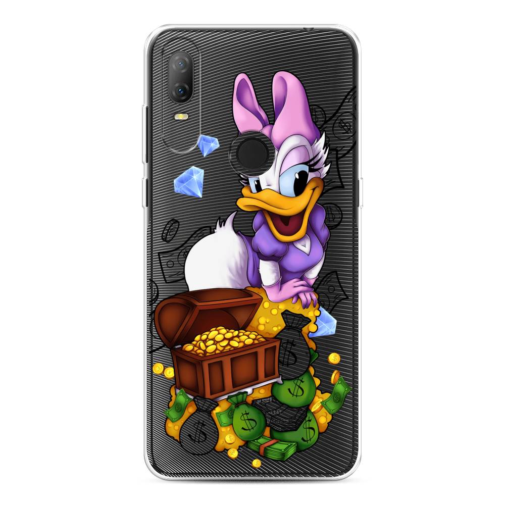 

Чехол на Alcatel 1V (2020) 5007U "Rich Daisy Duck", Коричневый;белый;фиолетовый, 170950-6