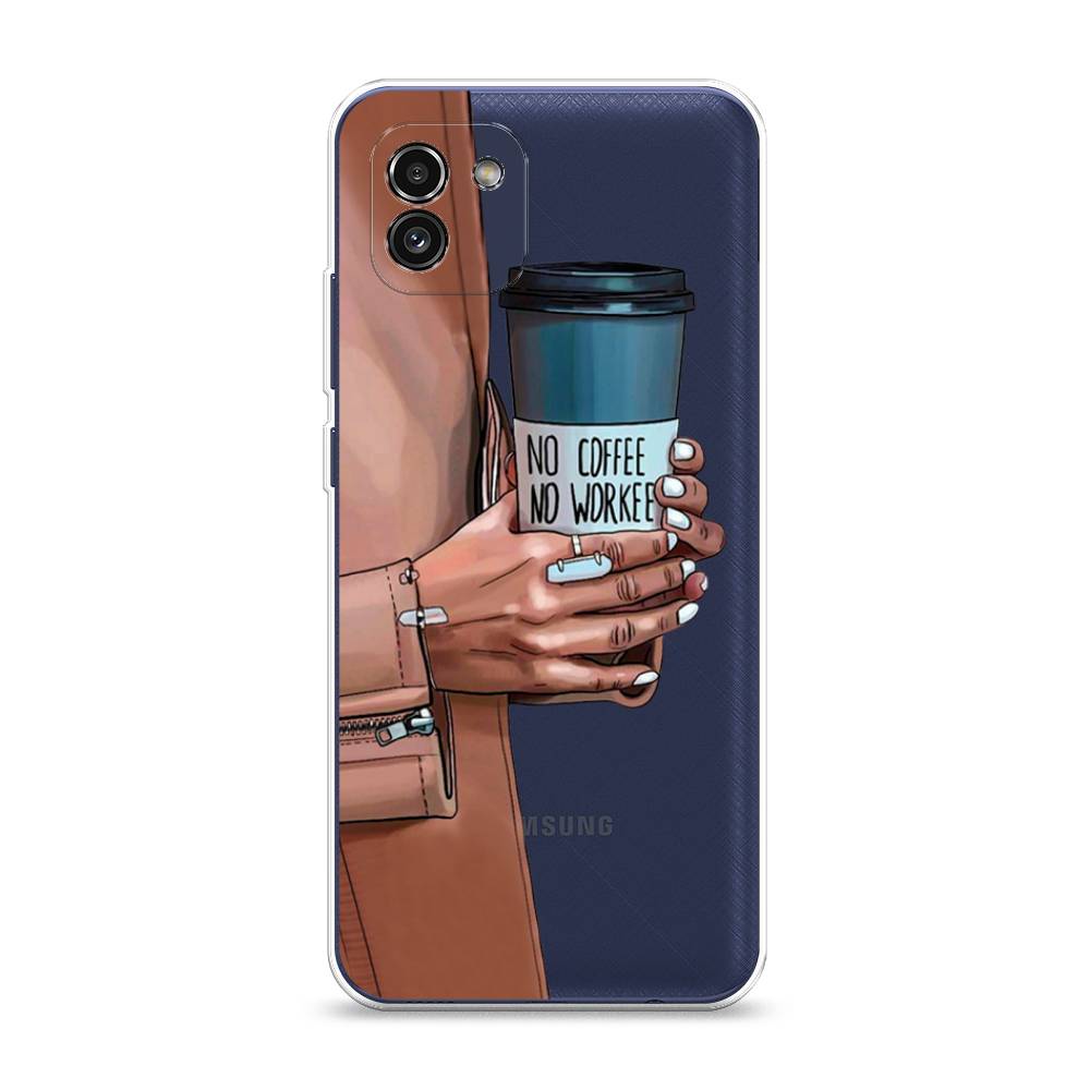 

Чехол Awog на Samsung Galaxy A03 / Самсунг A03 "No coffee", Коричневый;серый, 2104950-7