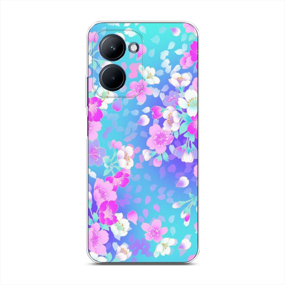 

Чехол Awog на Realme C33 "Яблоневые цветы", Голубой;розовый;белый, 2511350-8