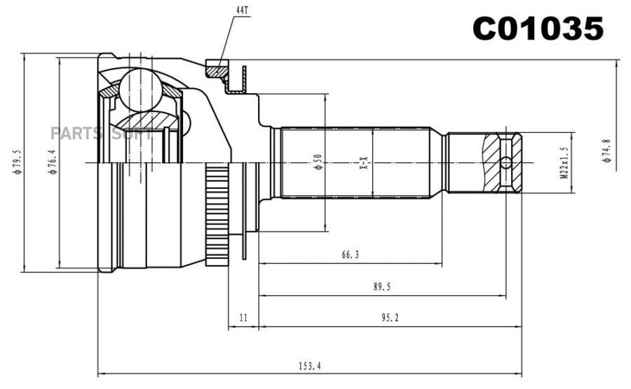 

ШРУС внешний передний SANGSINBRAKE C01035, C01035