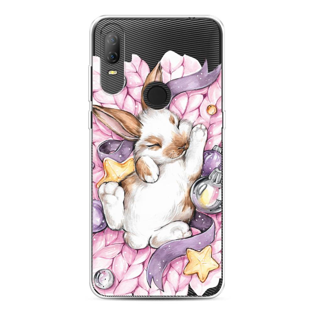

Чехол на Alcatel 1V (2020) 5007U "Кролик спит", Розовый;белый, 170950-5