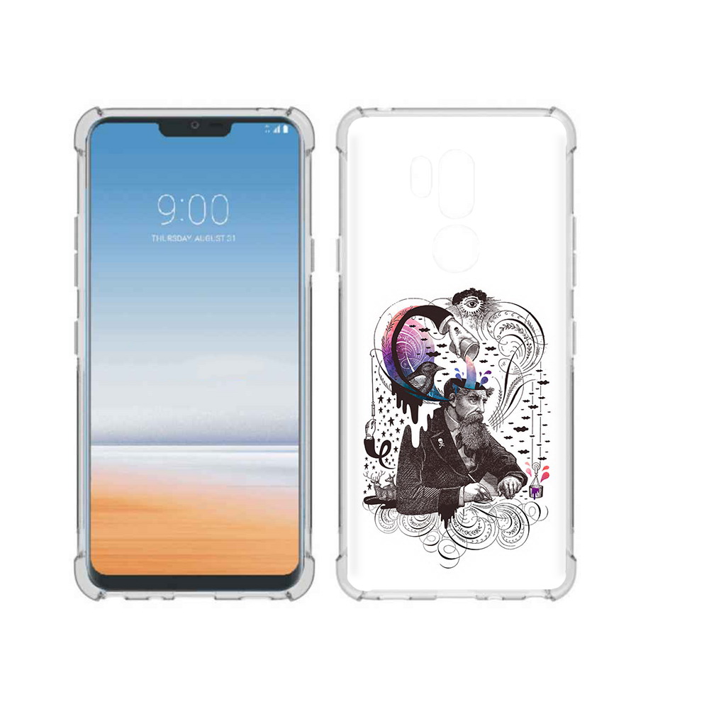 

Чехол MyPads Tocco для LG G7 ThinQ абстракция думающий мужчина, Прозрачный, Tocco