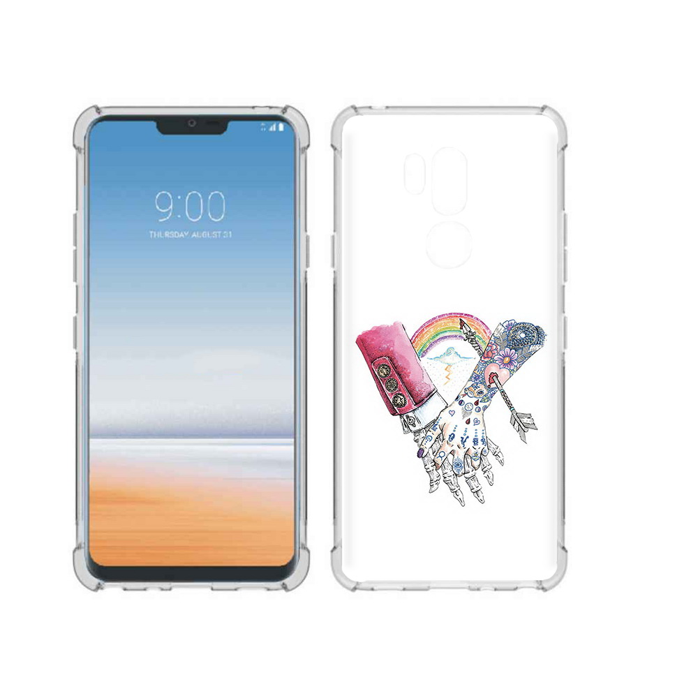 

Чехол MyPads Tocco для LG G7 ThinQ абстракция руки в татуировках, Прозрачный, Tocco