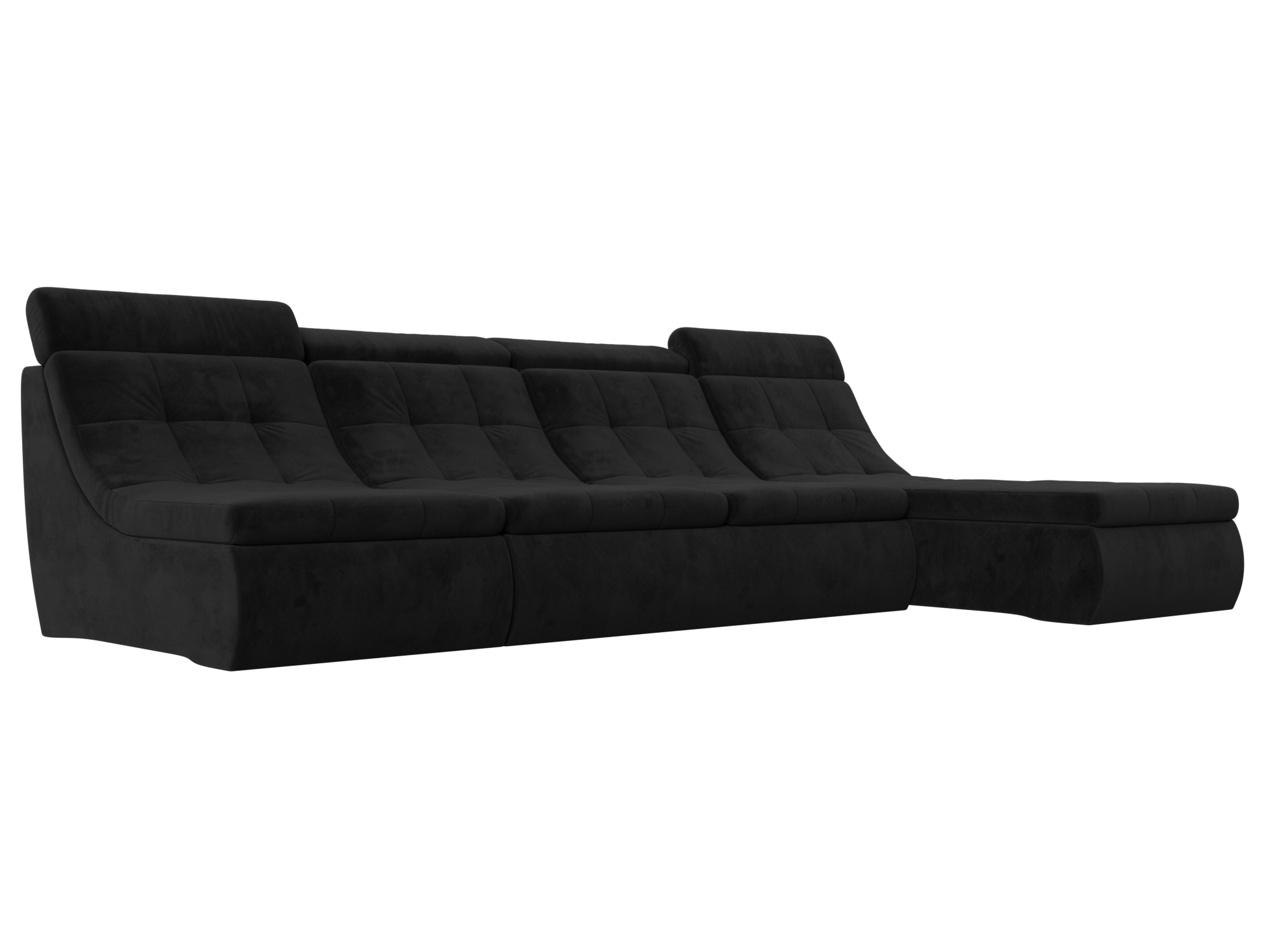 

Угловой модульный диван Холидей Люкс велюр черный, Угловой модульный диван Холидей Люкс