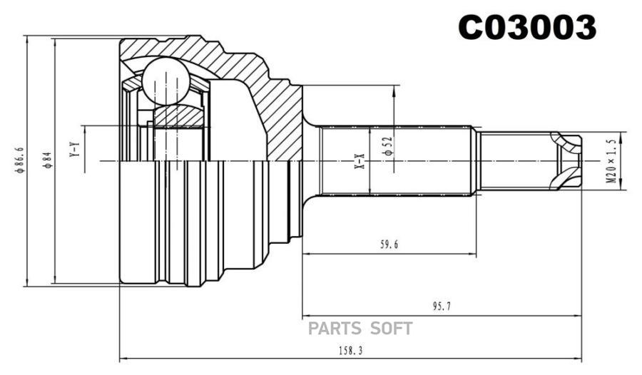 

ШРУС внешний передний SANGSINBRAKE C03003, C03003
