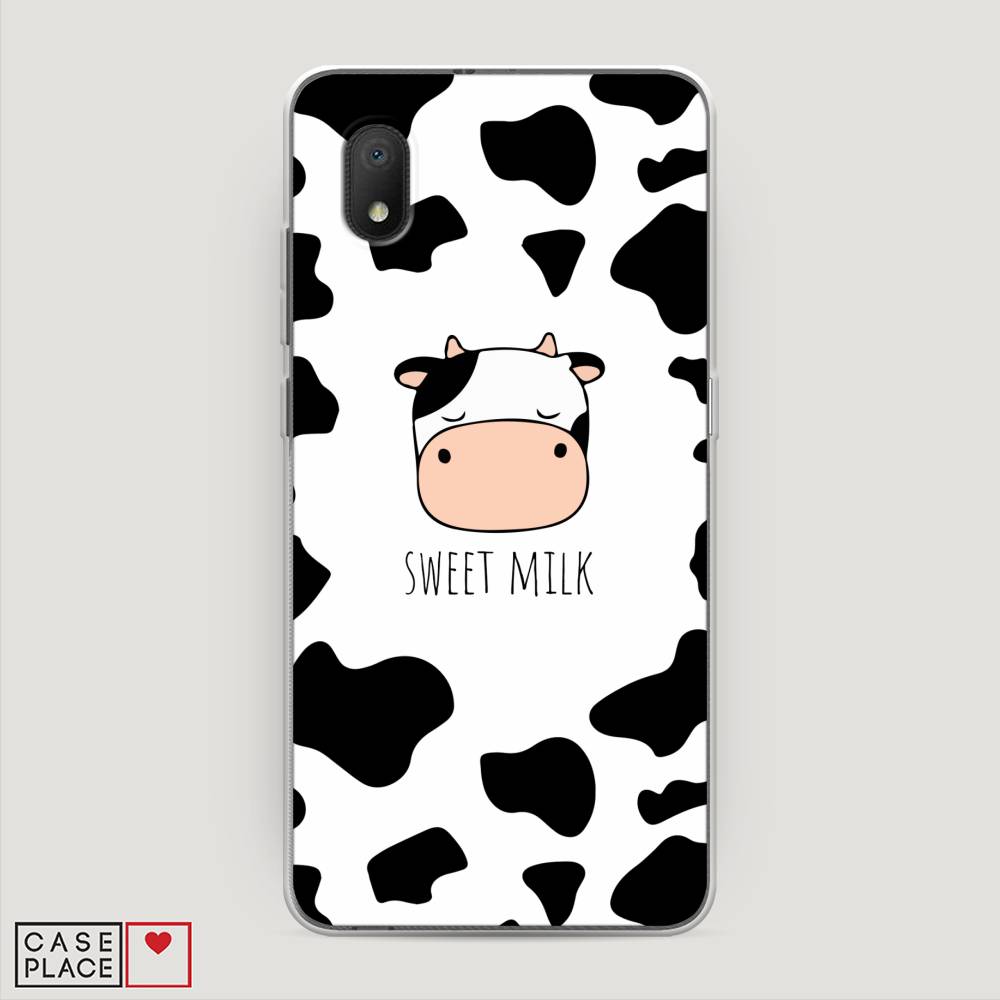 

Чехол на Alcatel 1A (2020) "Sweet milk", Розовый;белый;черный, 171050-1