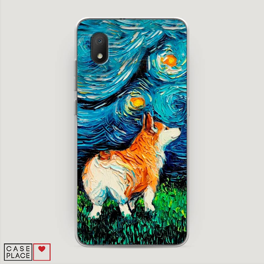 

Чехол на Alcatel 1A (2020) "Корги звёздная ночь", Коричневый;белый;зеленый, 171050-1