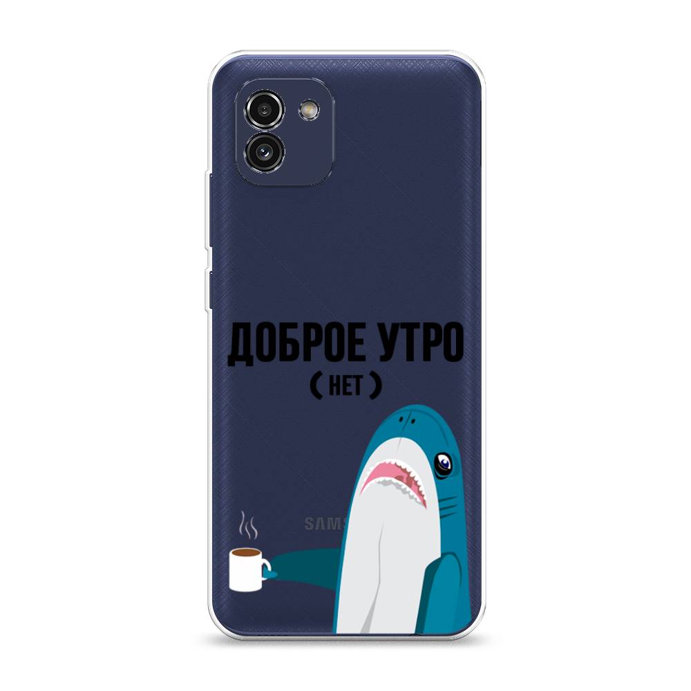 

Чехол Awog на Samsung Galaxy A03 / Самсунг A03 "Доброе утро", Синий;белый;черный, 2104950-2