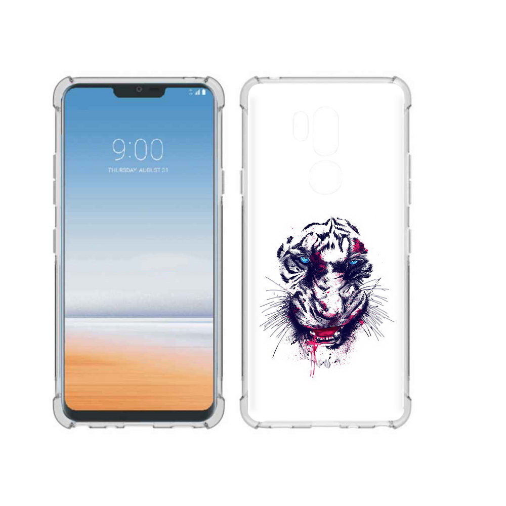 

Чехол MyPads Tocco для LG G7 ThinQ безумный тигр, Прозрачный, Tocco