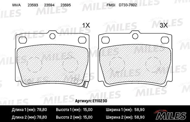 

Колодки Тормозные Mitsubishi Pajero Sport 98>09 2.5D/3.0 Задние Semimetallic Miles E110230