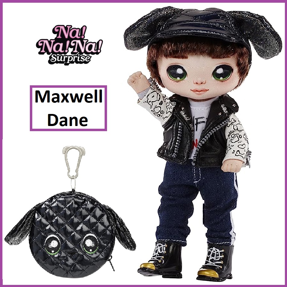 Кукла мягкая Na!Na!Na! Surprise Glam серия 1 - Maxwell Dane 19 см с сумочкой 575375