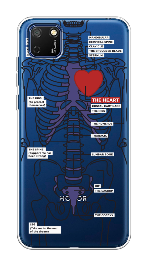 

Чехол на Honor 9S, Huawei Y5p "Скелет человека", Прозрачный;синий;красный, 6102650-1