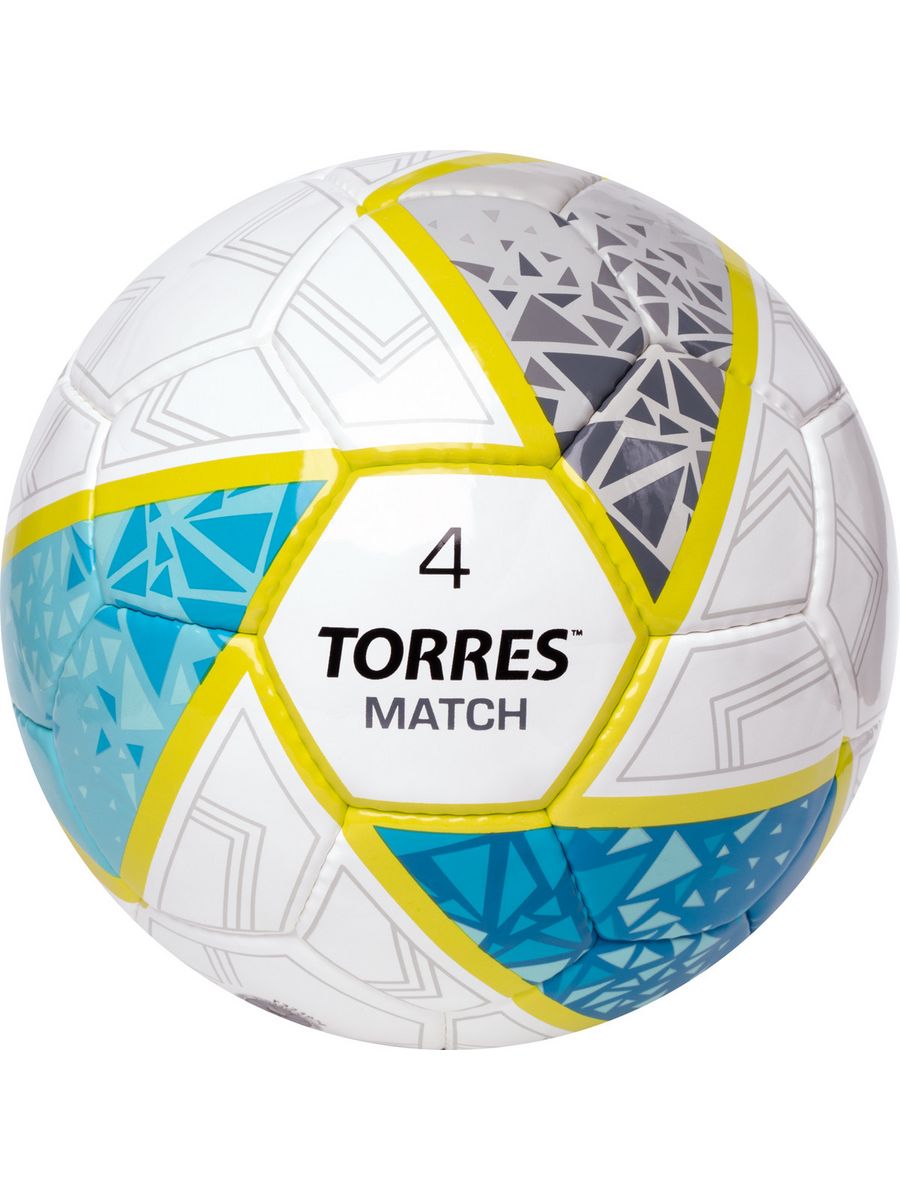 Мяч футбольный TORRES Match р.4 бело-серо-голубой