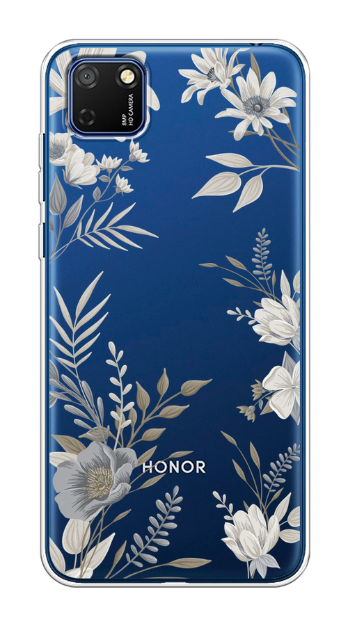 

Чехол на Honor 9S, Huawei Y5p "Цветы сепия", Серый;прозрачный;зеленый;белый, 6102650-1