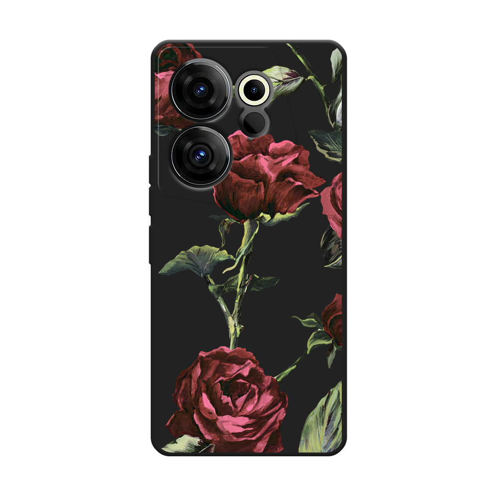 

Чехол Awog на Tecno Camon 20 Premier "Бордовые розы фон", Бордовый