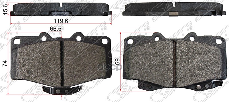 

Колодки Тормозные Перед Toyota Land Cruiser Prado/Surf 96-02/Fortuner/Hilux 04- Sat арт. S