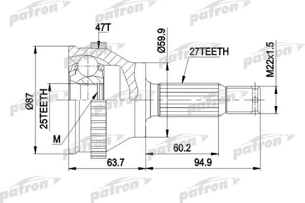 

PATRON ШРУС PATRON PCV1617AL