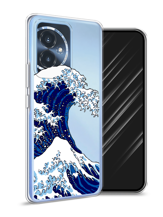 

Чехол Awog на Honor 100 "Волна в Канагаве", Синий;белый, 6122750-1