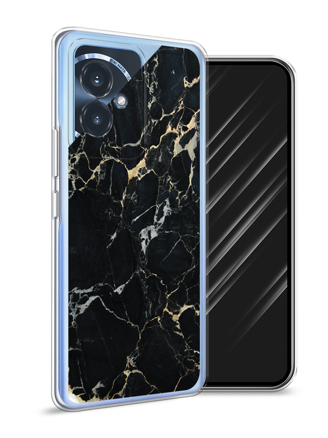 

Чехол Awog на Honor 100 "Черный мрамор уголок", Черный;золотистый, 6122750-1