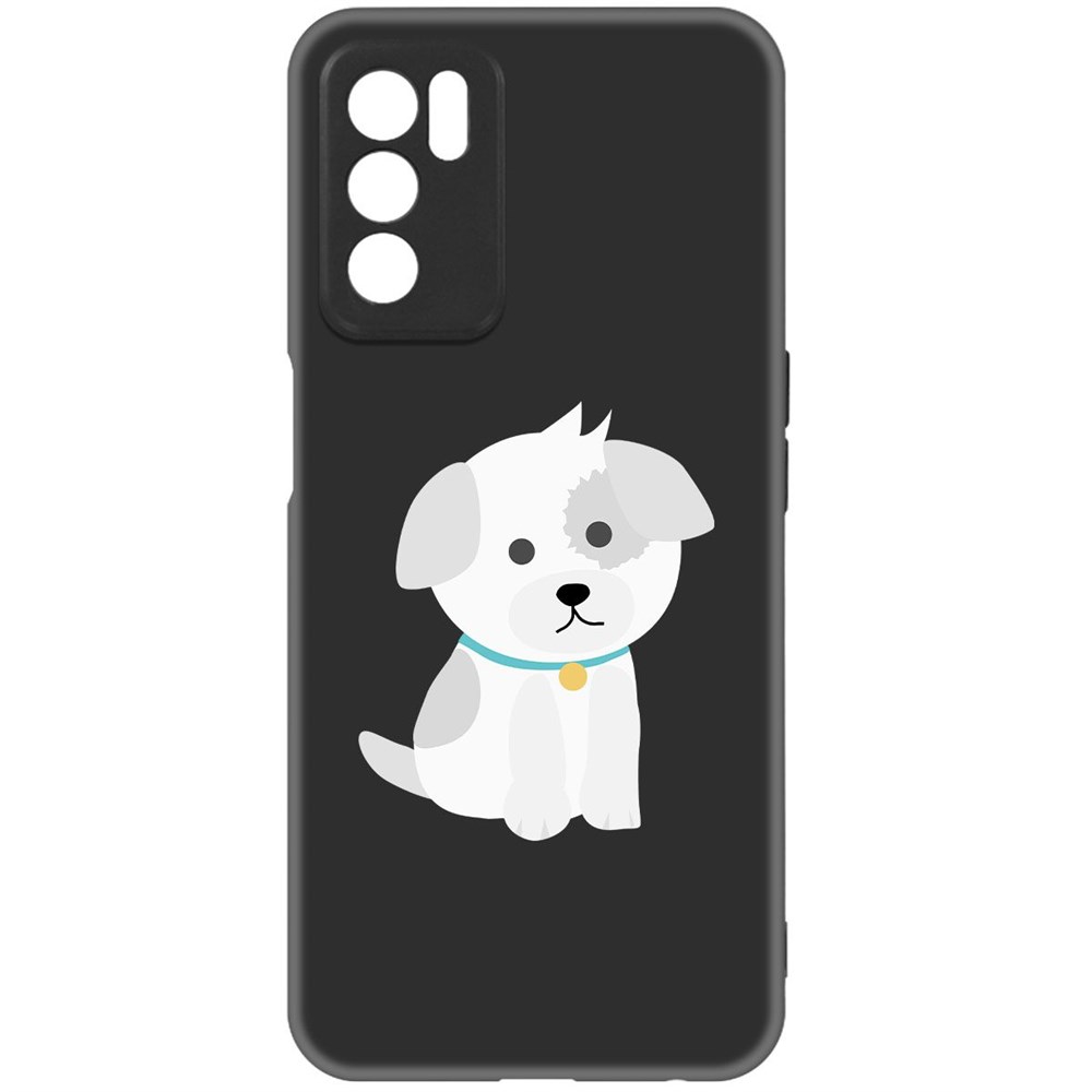 

Чехол-накладка Krutoff Soft Case Белый щенок для OPPO A16 черный