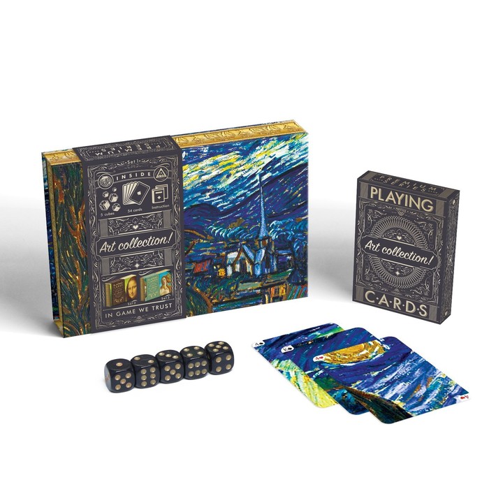 

Подарочный набор 2 в 1 «Playing cards. Art collection», 54 карты, кубики