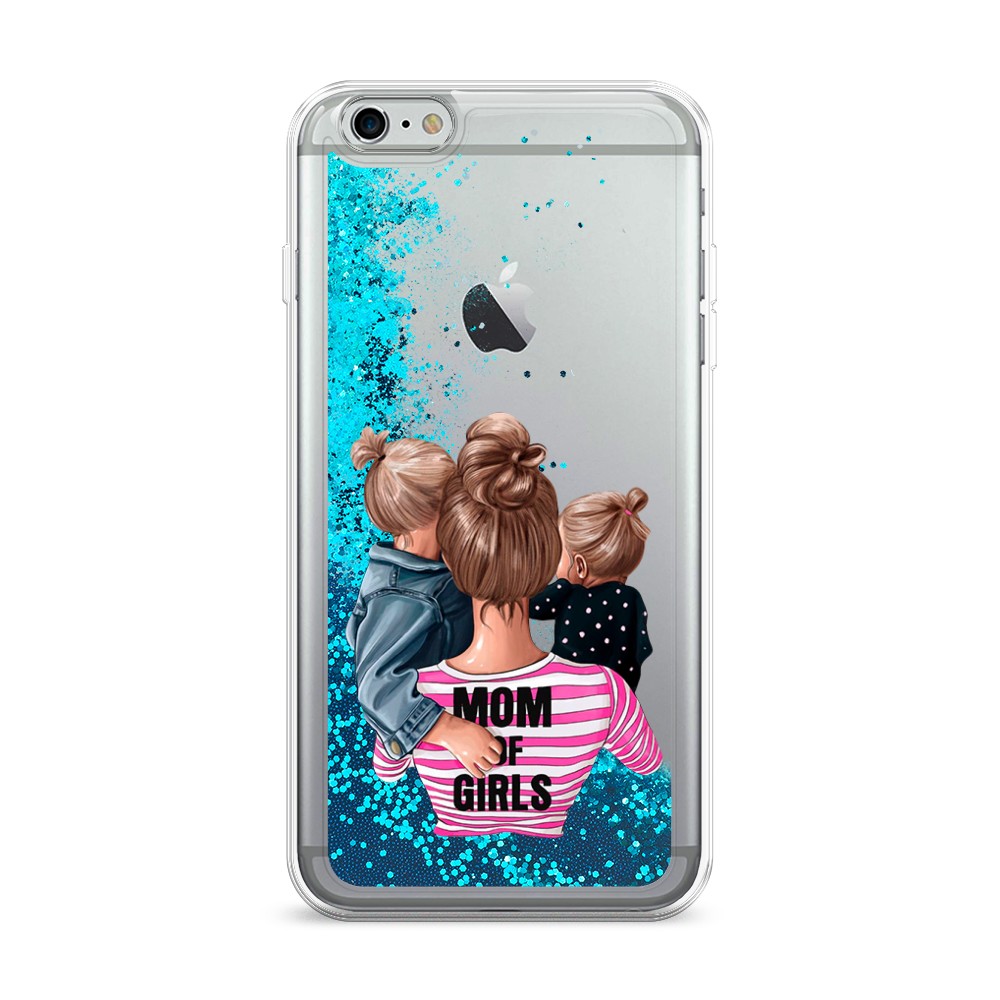 

Жидкий чехол с блестками "Mom of Girls" на Apple iPhone 6 Plus, 10593-1